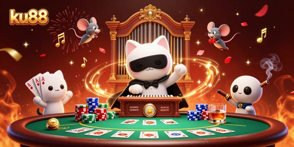 Experience the thrill at ku88 casino with a vibrant scene of gaming and celebration.