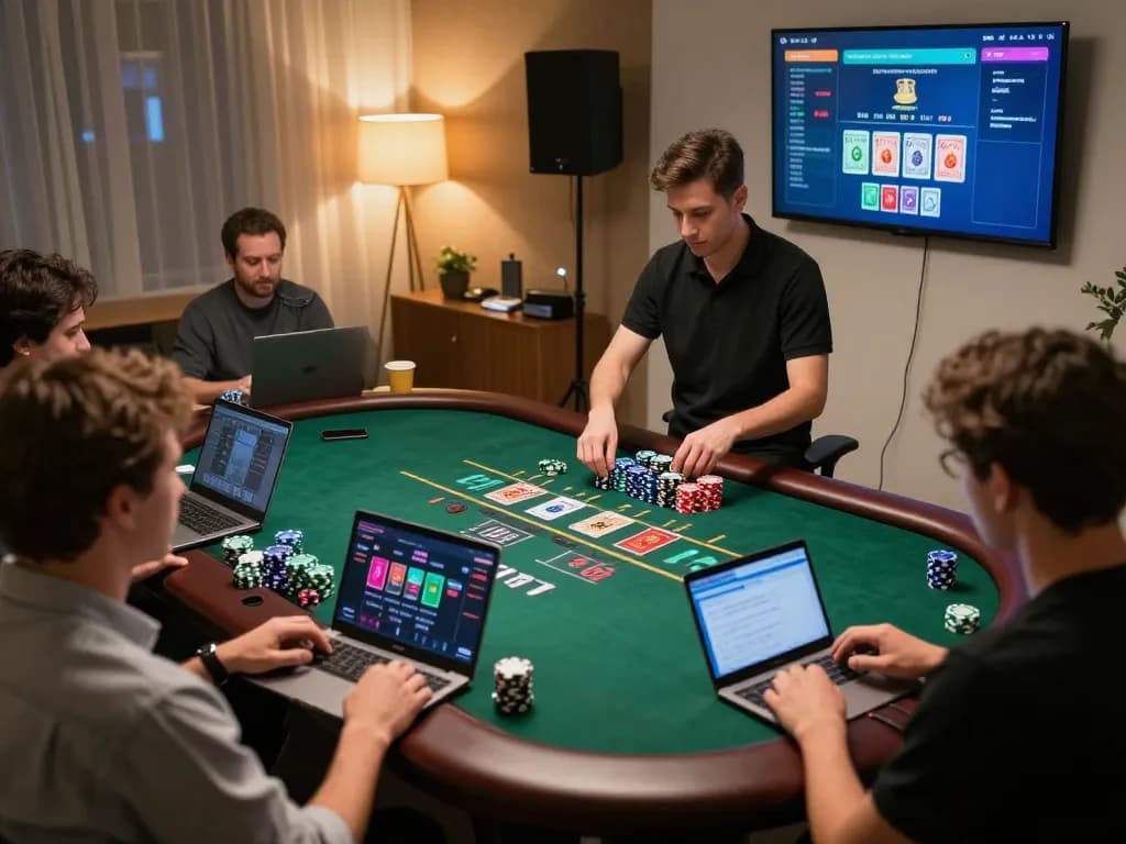 Shopshela players engaging in a live dealer blackjack game with dynamic interaction and warm ambient lighting.
