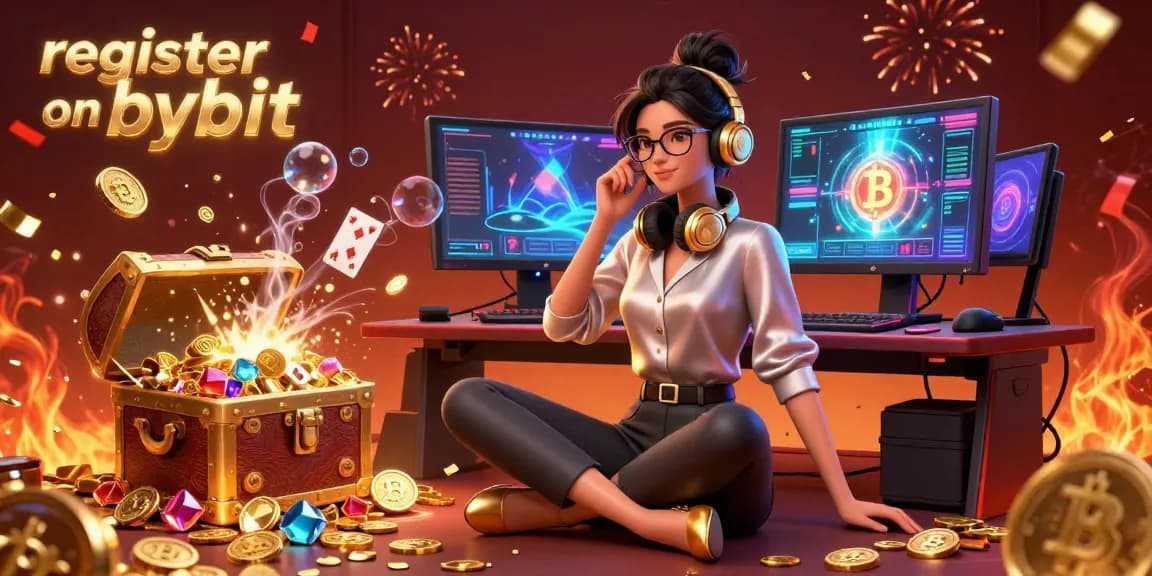 Experience action and excitement, register on bybit at a high-tech crypto gaming setup.