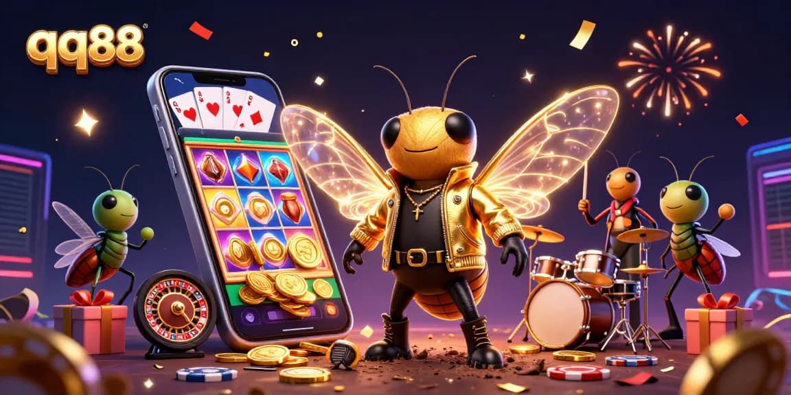 Experience the thrill at qq88 with vibrant casino action featuring the rock star cicada.