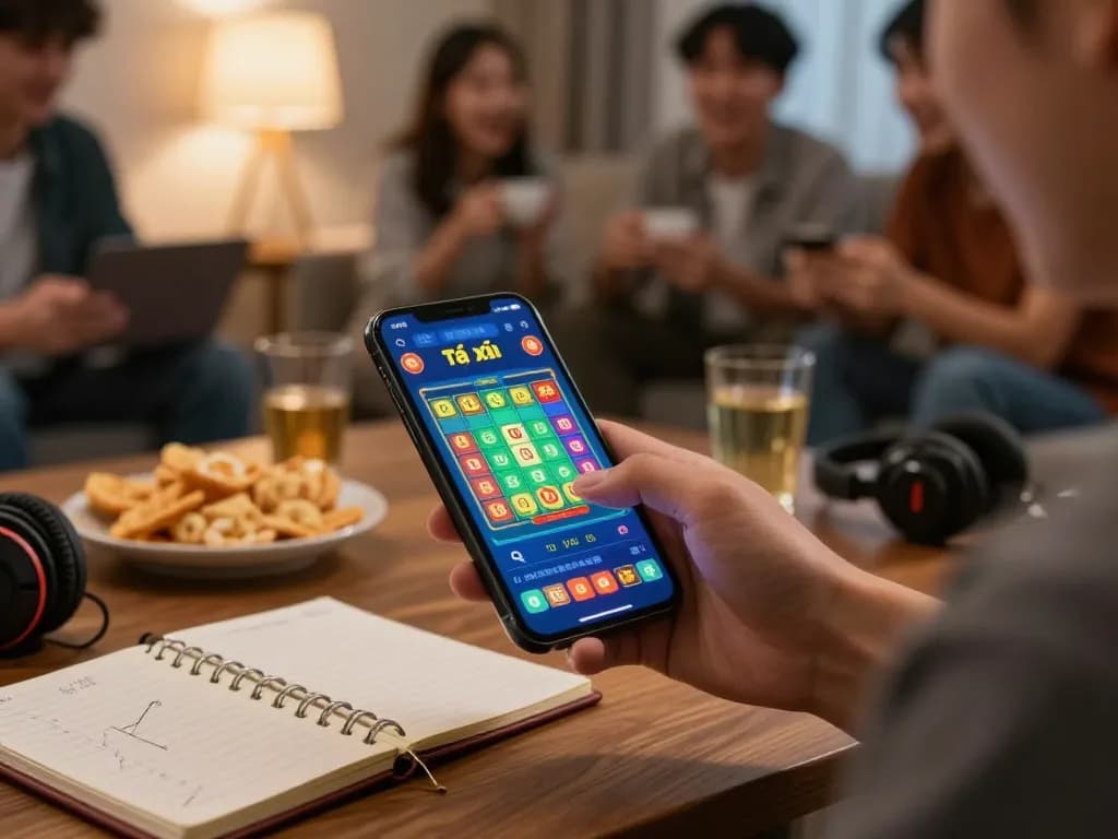 Experience the thrill of tài xỉu online with vibrant gameplay shown on a mobile app, capturing excitement and strategy.