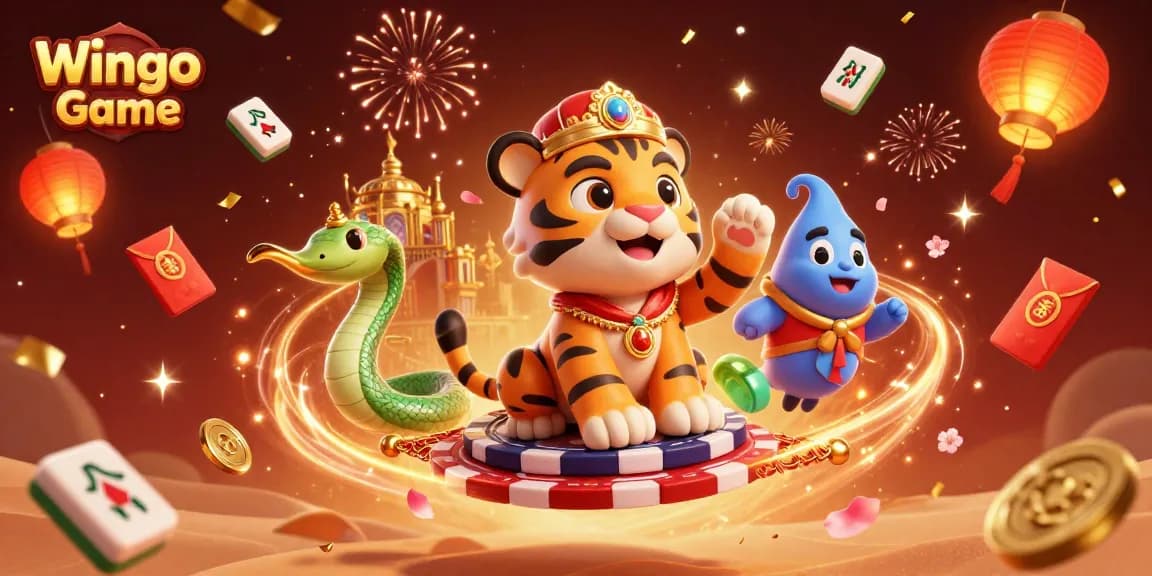 Experience the excitement of Wingo Game with vibrant casino elements and dynamic characters in a festive atmosphere.