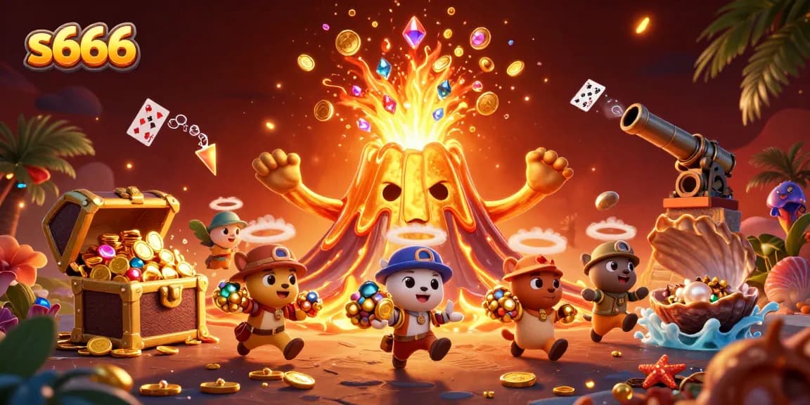 Experience winning moments at s666 with a vibrant 3D casino world erupting with treasures.