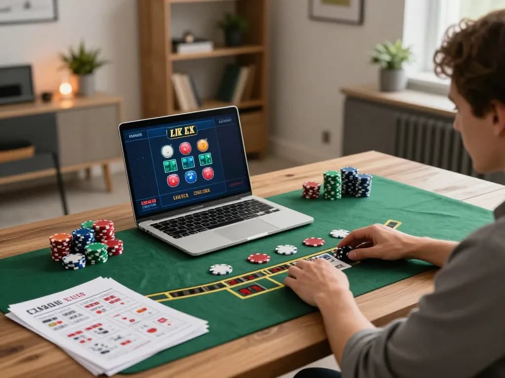 Player engaging in live blackjack on 789betcom at home, showcasing strategic gameplay and comfort.