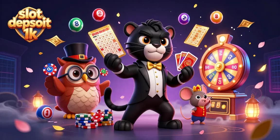 Engage with thrilling slot depsoit 1k games featuring vibrant characters and dynamic elements in an exciting casino scene.