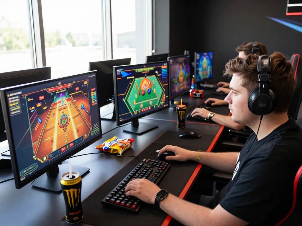 Join the excitement of online gaming with arabemtechconference as a pro player strategizes for big wins.