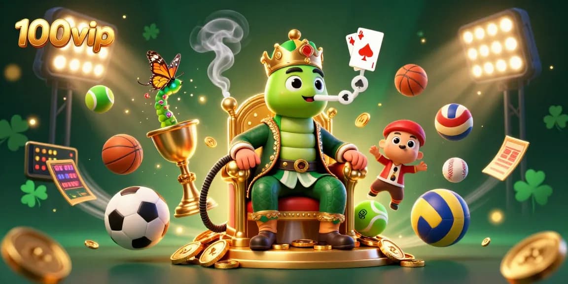 Engage with 100vip's thrilling casino experience featuring a vibrant 3D illustration of a caterpillar hookah-master.