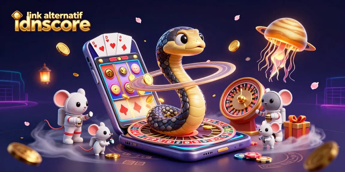 Experience the thrill of casino gaming with link alternatif idnscore as tiny astronaut mice place bets on a roulette wheel.
