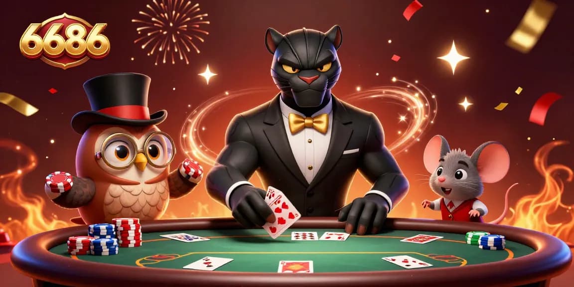 Experience thrills and high stakes with 6686 casino action in an ultra-detailed gambling scene.