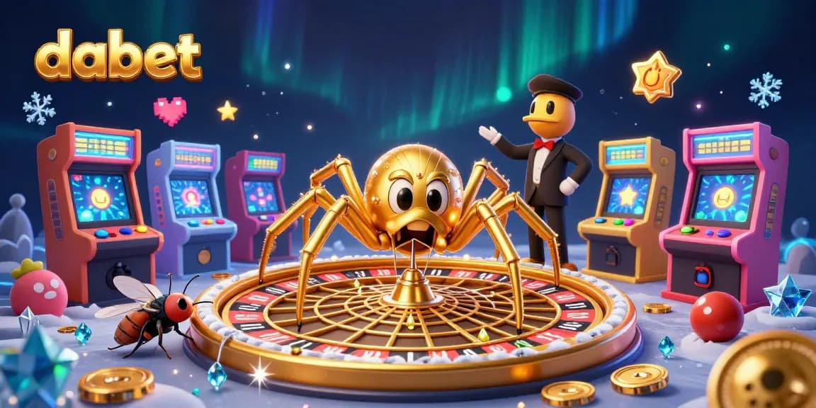 Experience thrilling bets at dabet with a golden spider and dynamic casino elements.