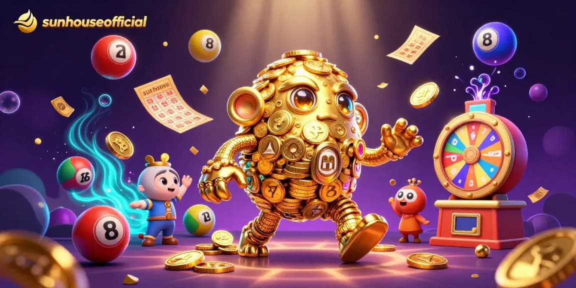 Experience the thrills of chance at sunhouseofficial with vibrant casino elements and lottery excitement.