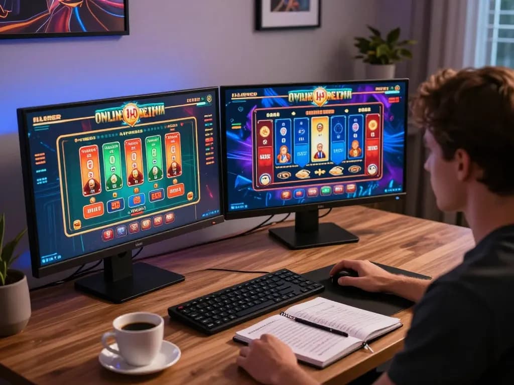 Engaging online gambling moment showcasing sunwin strategies in action with a player focused on game.