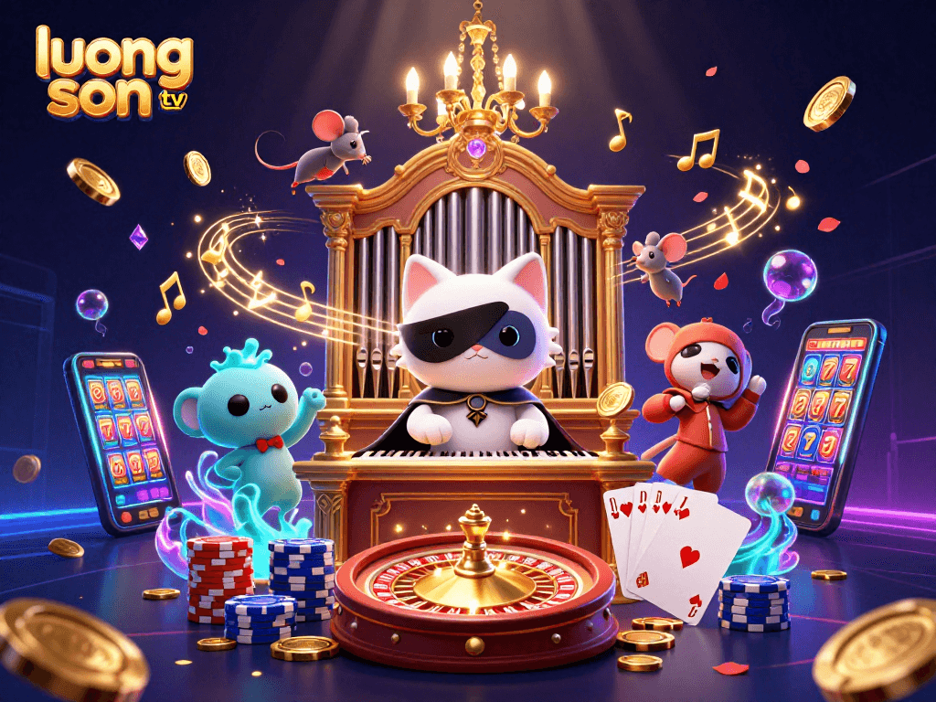 Experience thrill with luong son tv as vibrant 3D characters engage in a dynamic casino scene.