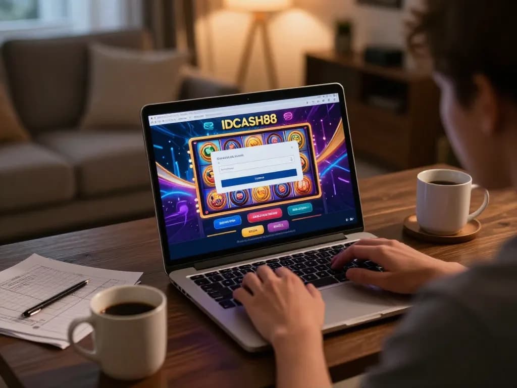 Engaging in online gaming at IDCASH88 Login from the comfort of home, showcasing the user experience.