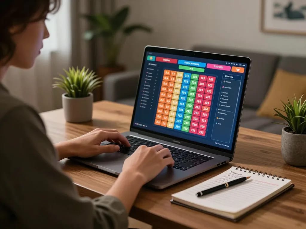 Togel betting gameplay displayed on a laptop screen in a cozy online gaming setup