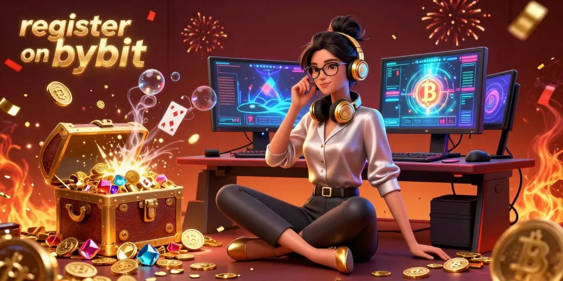 Experience action and excitement, register on bybit at a high-tech crypto gaming setup.