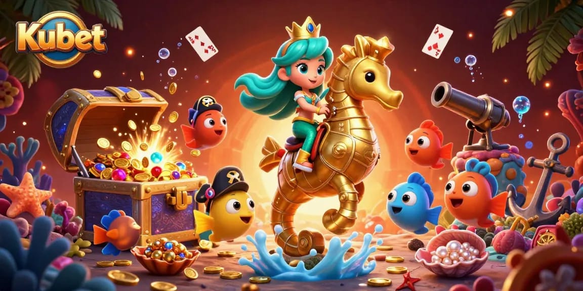 Kubet's interactive mermaid-themed casino adventure with vibrant characters and dynamic game elements
