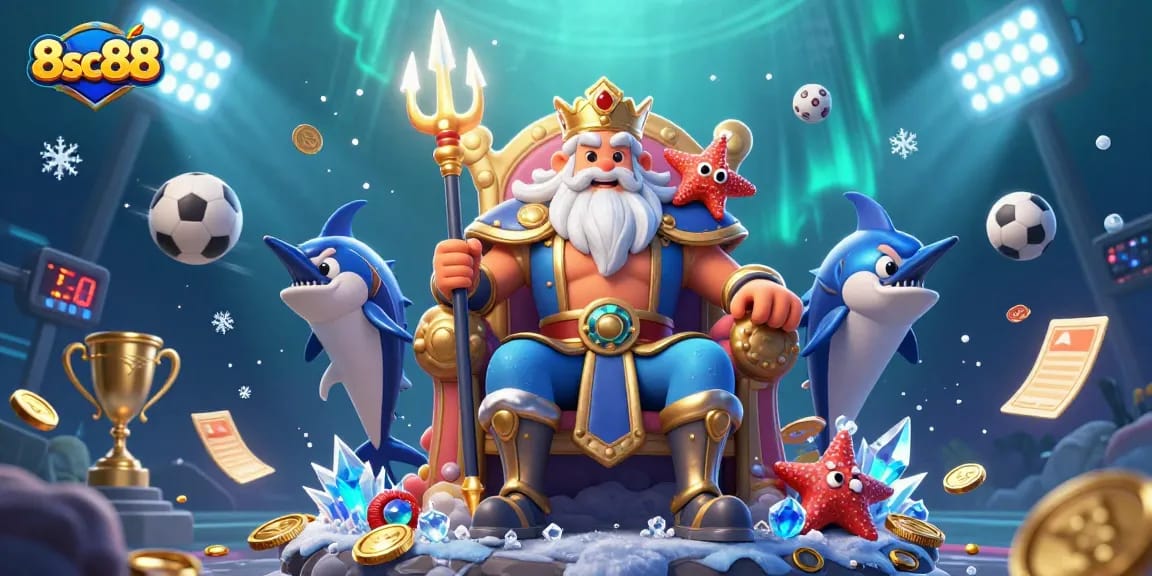 Experience thrilling betting action with 8sc88 in a vibrant underwater casino scene.