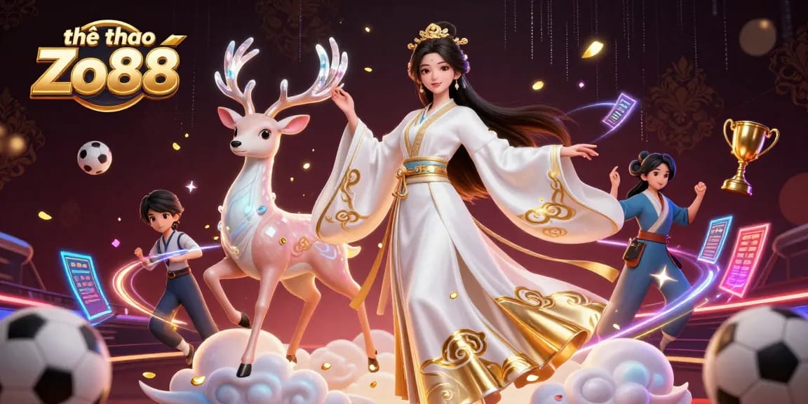 Engage with thể thao Zo88 for exciting sports betting visuals, featuring dynamic characters and vibrant energy.
