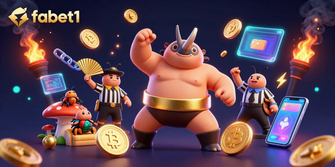 Experience the thrill of fabet1 with a dynamic gaming scene featuring a sumo beetle champion.