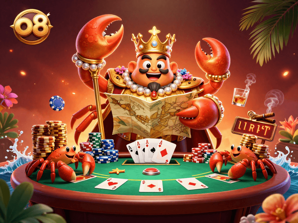 Enjoy thrilling gaming at o8 with vibrant visuals and captivating characters in this 3D casino scene.
