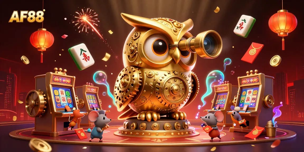Experience thrilling gaming action at AF88 with a captivating casino illustration showcasing vibrant characters and elements.