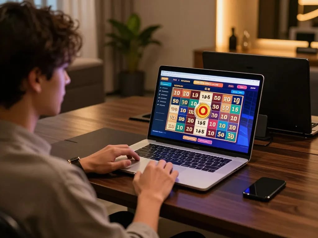 Engaging in đánh lô online with a sophisticated gaming setup featuring modern technology
