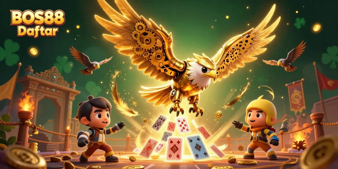 Menyaksikan kemeriahan permainan slot dan jackpot di BOS88 Daftar, dengan efek visual yang menarik.