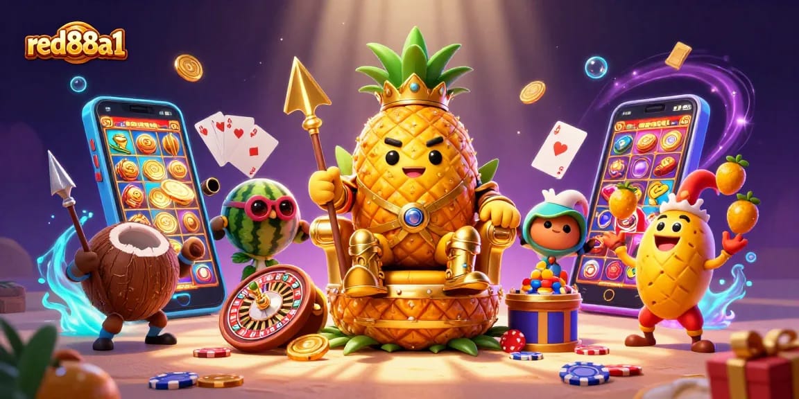 Experience thrilling gameplay with red88a1’s vibrant casino scene featuring lucky game elements and characters.