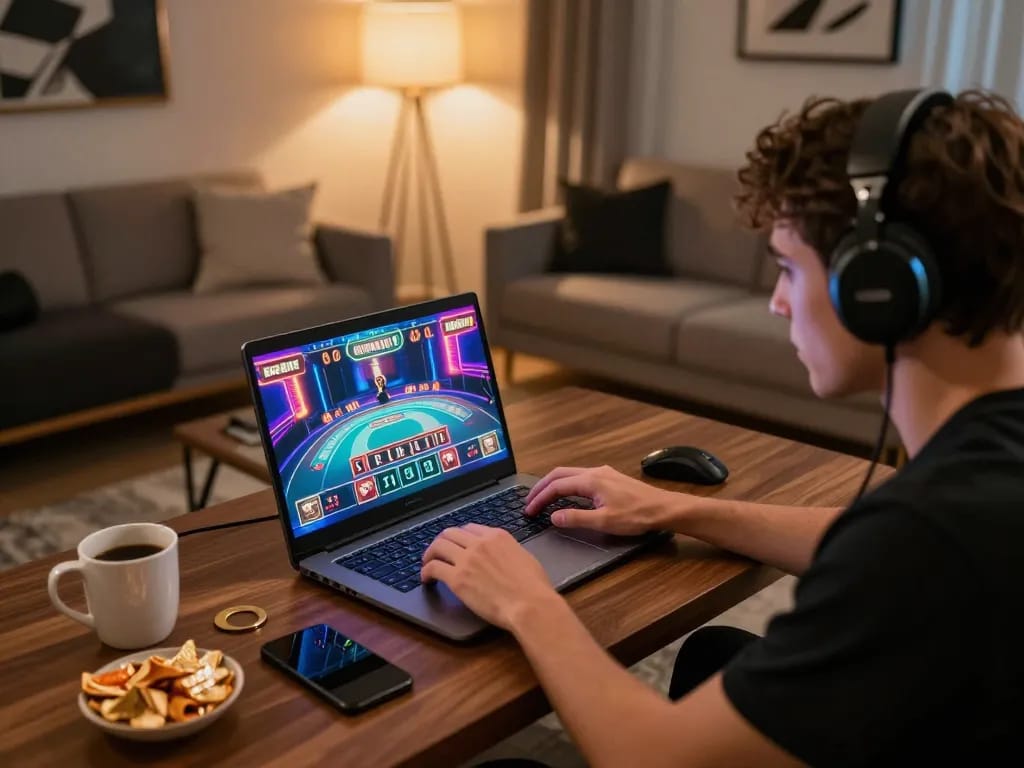 Player enjoying online casino games on the trang chủ gg88 interface with engaging visuals.