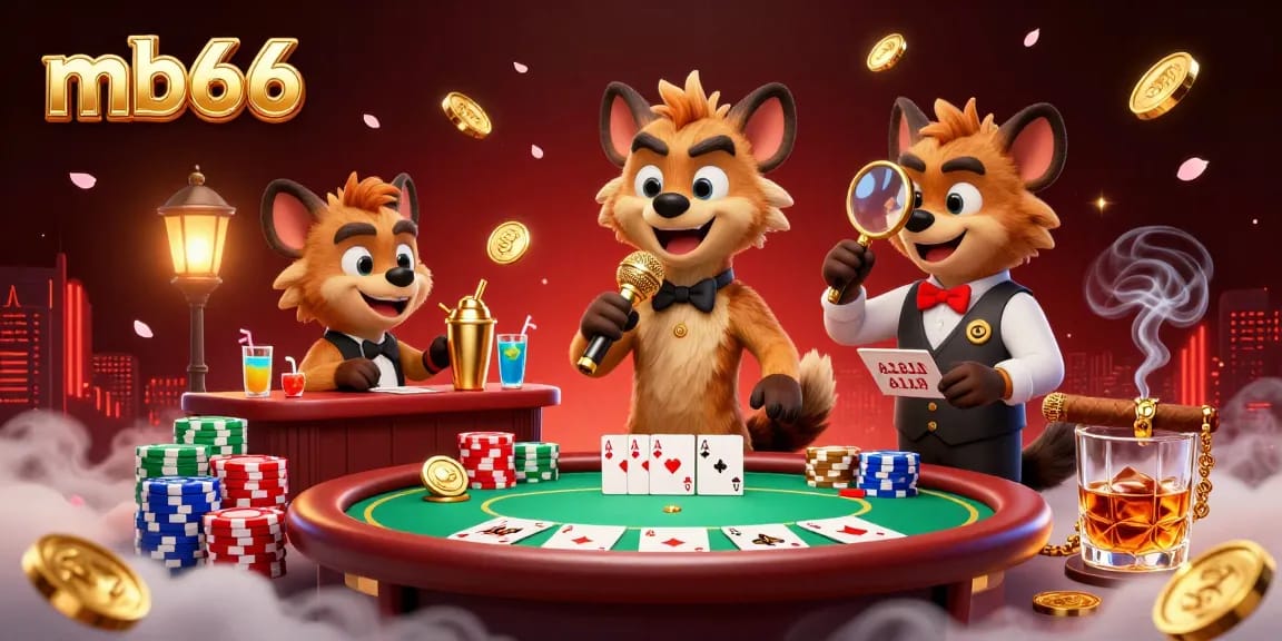 Join the hyenas at mb66 casino, where comedy and card games create a thrilling scene.
