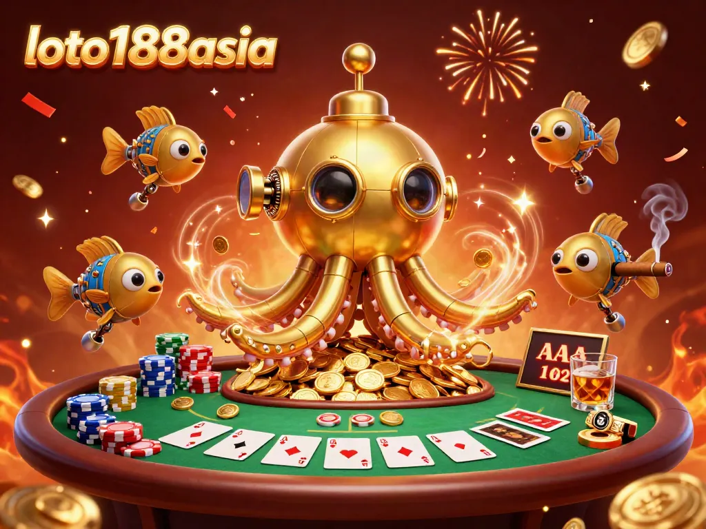 Experience exciting gameplay with loto188asia through vibrant casino elements and dynamic characters in a 3D illustration.