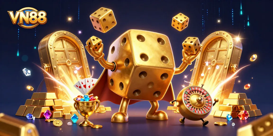Unleash your luck with VN88's thrilling golden dice golem and casino magic!