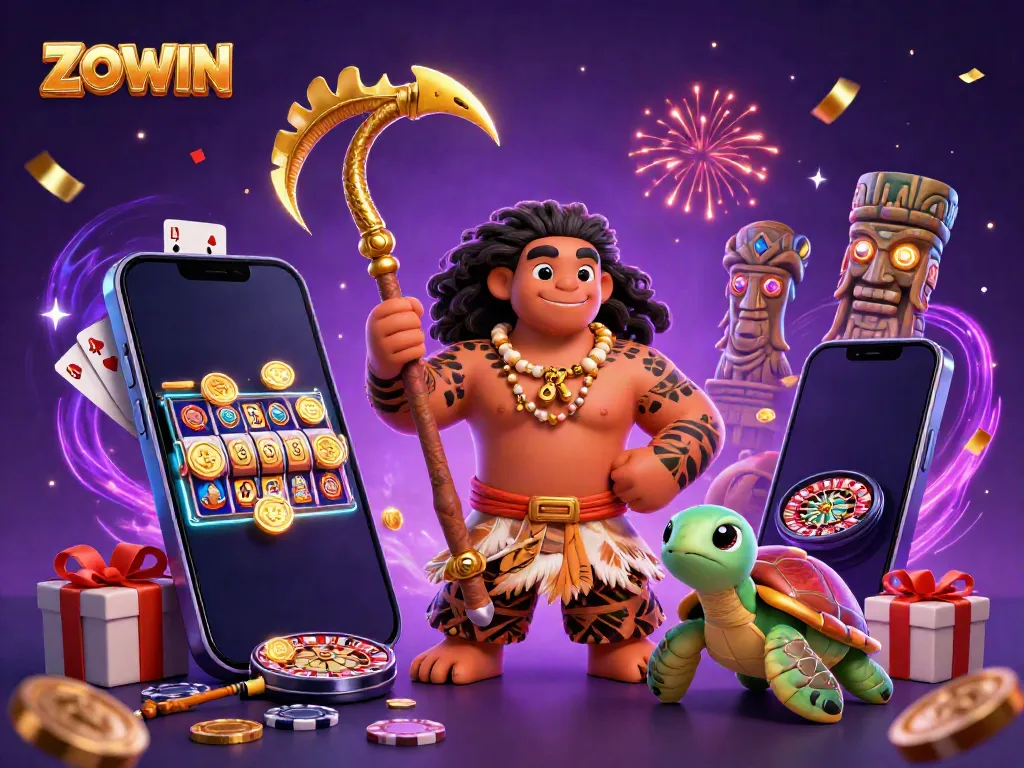 ZOWIN offers vibrant casino excitement with a Maui-style demigod and engaging game elements.