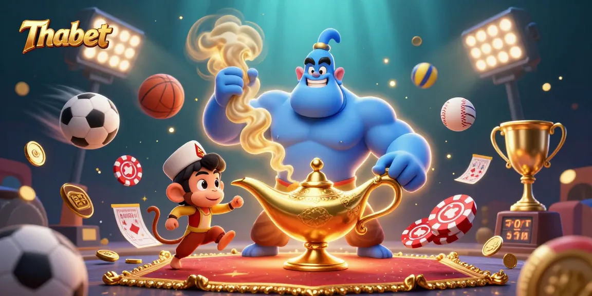 Experience Thabet's thrilling gaming scene with dynamic casino action and vibrant characters