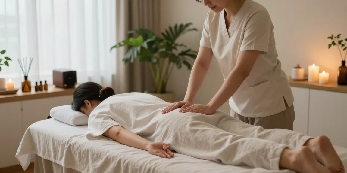 Relaxing 부천출장안마 session in a serene spa environment with calming elements.