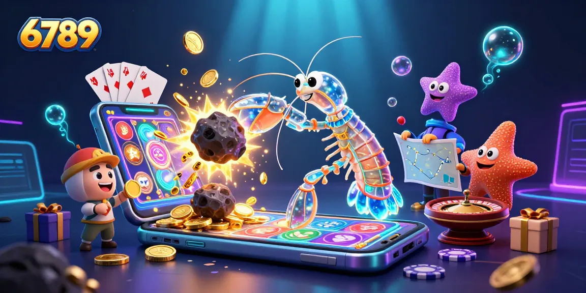 Engage with the vibrant 6789 slot experience as the mantis shrimp punches through an asteroid of gems.