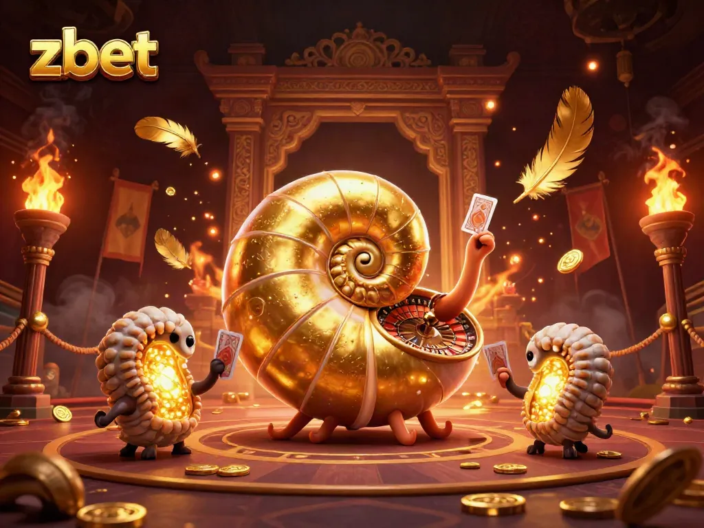 Engage in thrilling gameplay at Zbet with a stunning illustration of the giant nautilus roulette and glowing ammonite companions.