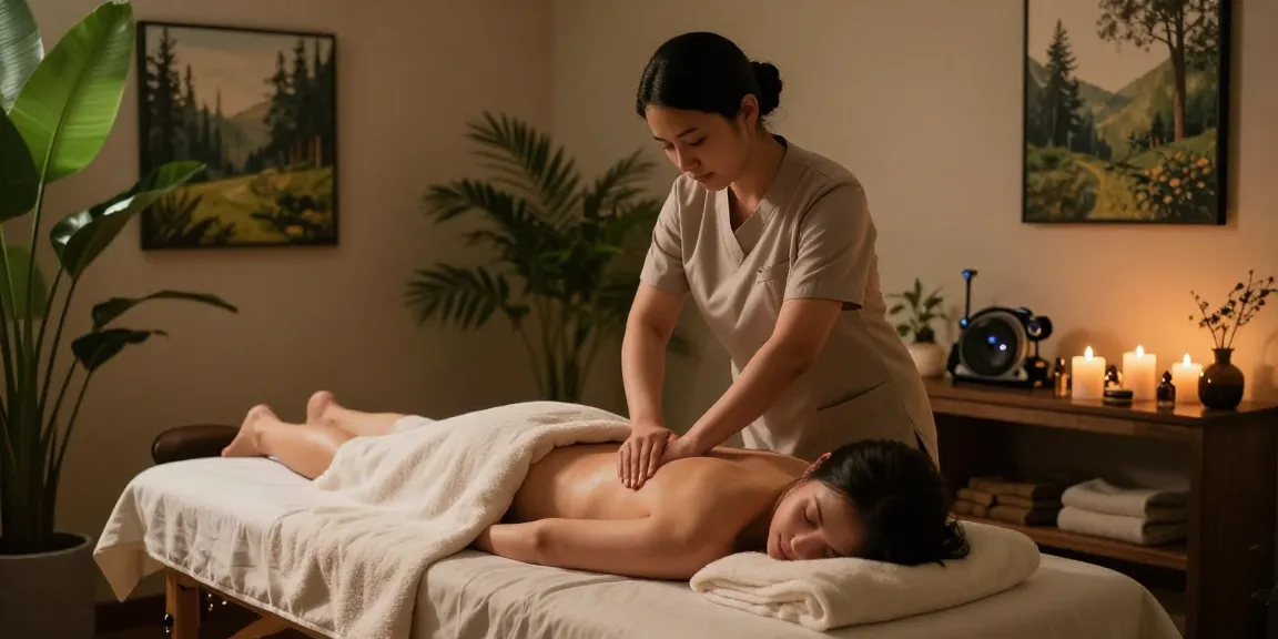 Relaxation during 부평출장마사지 in a tranquil spa setting with soothing ambiance.
