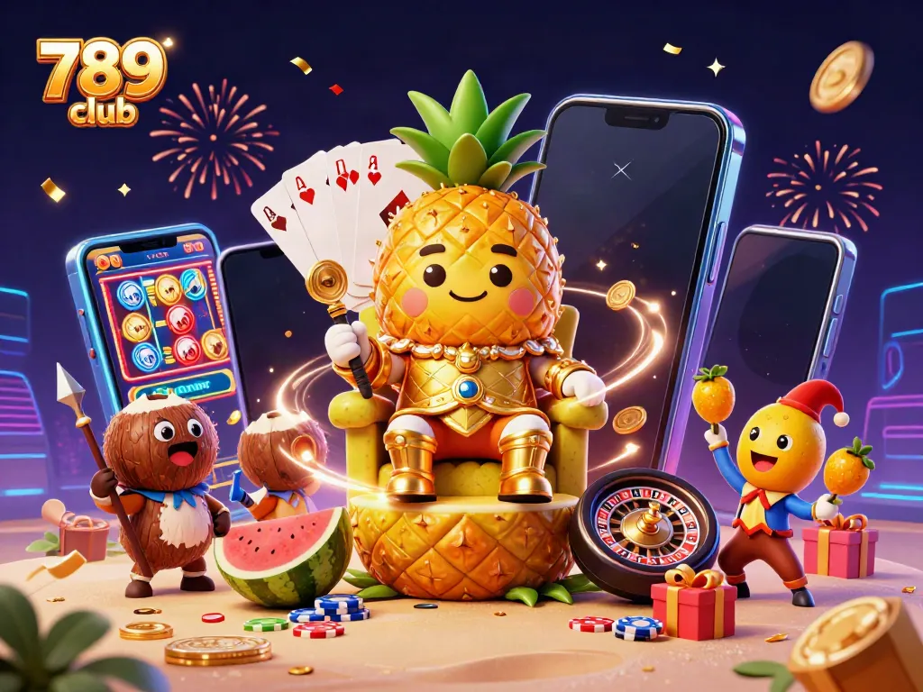 Win big at 789 club with our thrilling 3D casino illustration showcasing vibrant characters and games