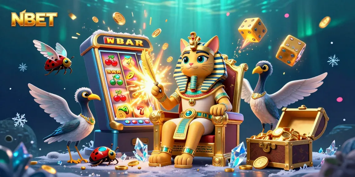Spin the massive jackpots with NBET in a vibrant 3D casino scene featuring dynamic characters and games.