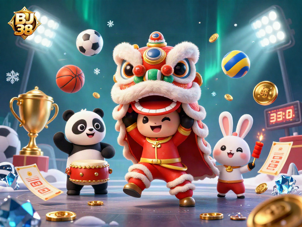 Win big with BJ 38 featuring an engaging lion dance and dynamic gaming elements.