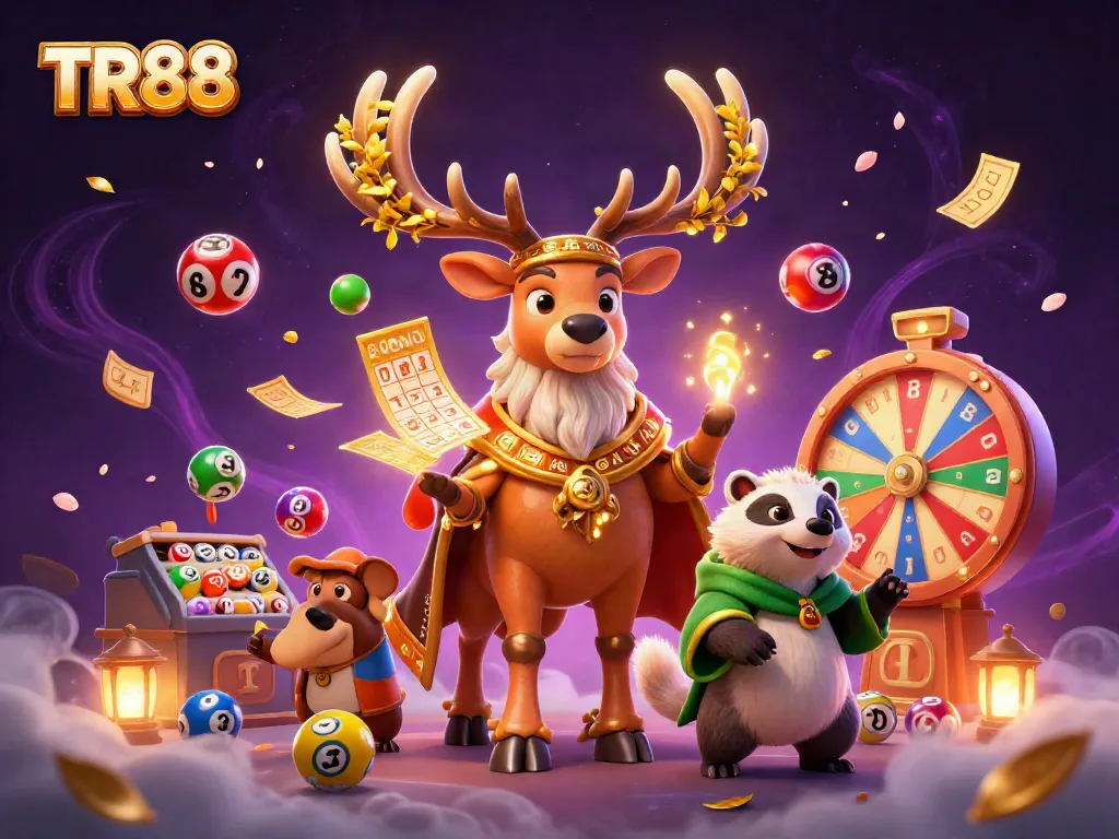 Engage in thrilling gambling with TR88's vibrant elements, luck of colorful lottery balls and glowing visuals.