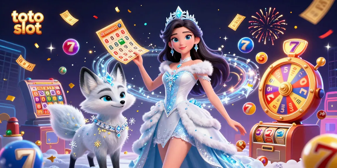 Experience the excitement of toto slot gaming with vibrant lottery elements and captivating characters.