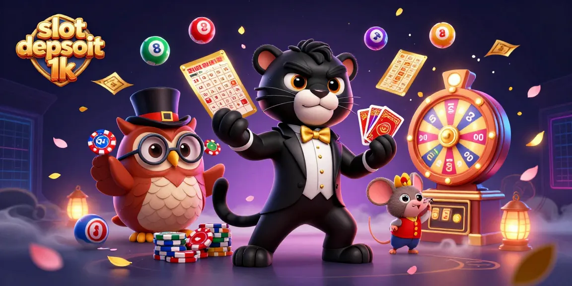 Engage with thrilling slot depsoit 1k games featuring vibrant characters and dynamic elements in an exciting casino scene.