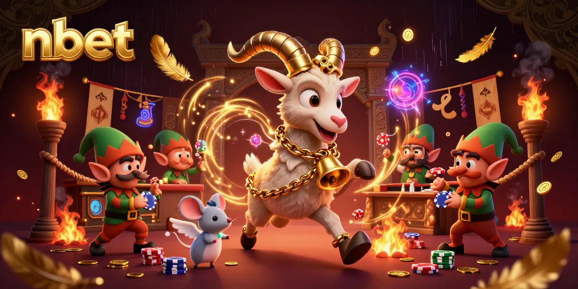 nbet's festive casino scene with Krampus, an angel mouse, and elf gremlins in action.