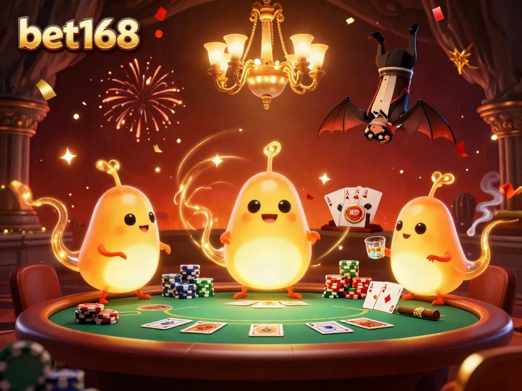 Experience exciting gaming moments at bet168 with a vibrant cave casino illuminated by glowworms.
