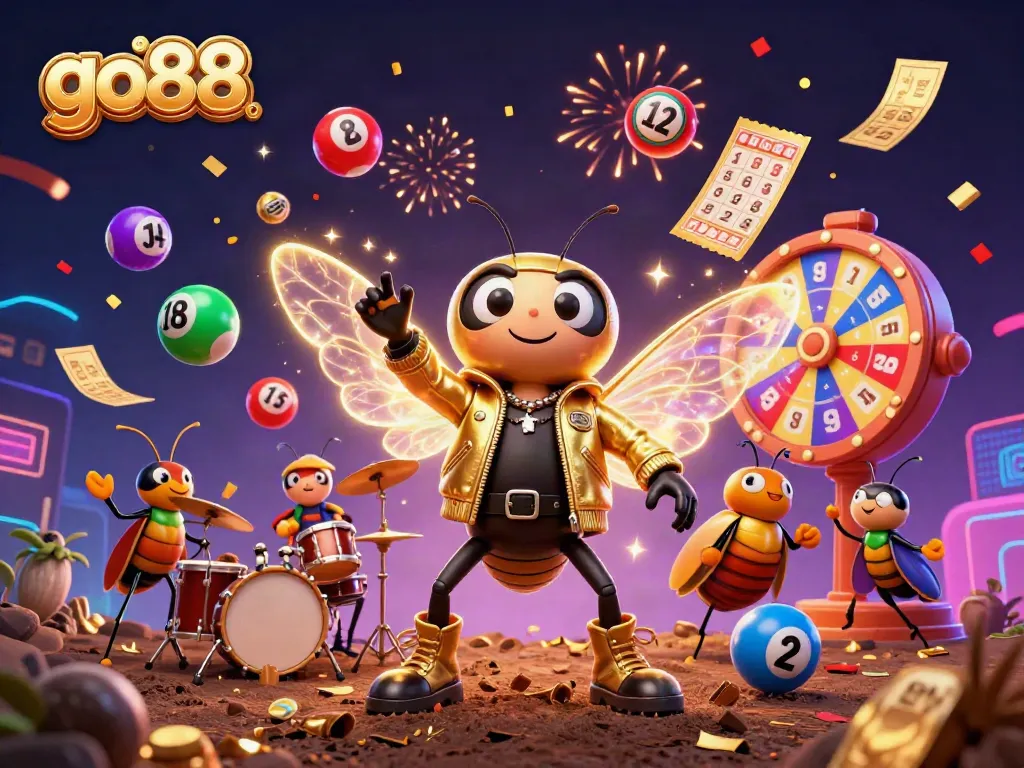 Engage with go88's vibrant gaming scene featuring colorful elements and dynamic casino themes.