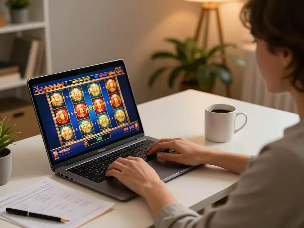 Play slots at tjcjventures with vibrant screens and cozy home setting