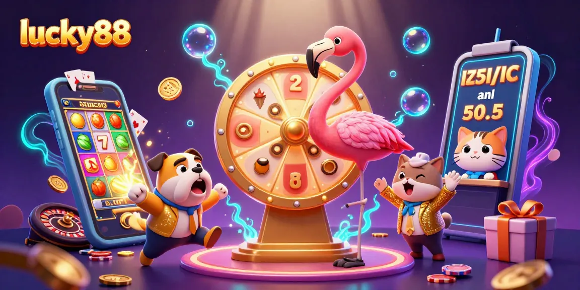 Spin the lucky88 prize wheel with exhilarating game elements and vibrant characters in action.